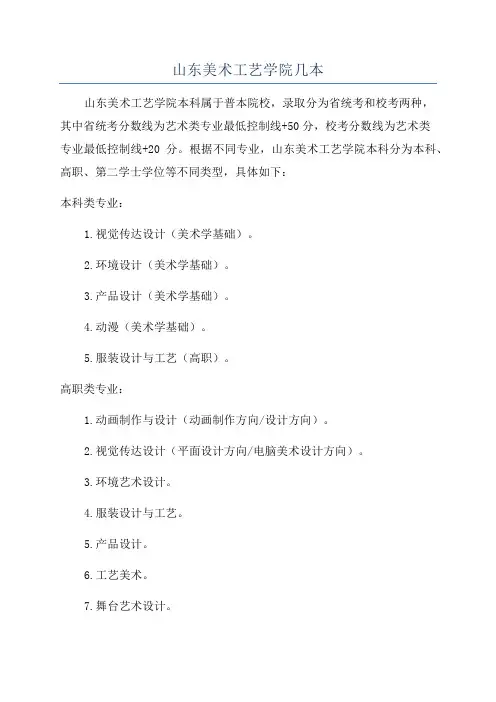 山东美术工艺学院几本