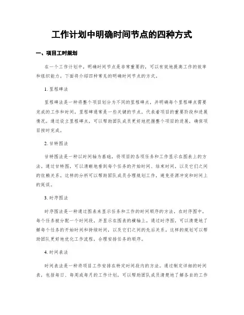 工作计划中明确时间节点的四种方式