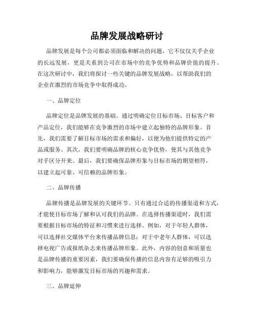 品牌发展战略研讨