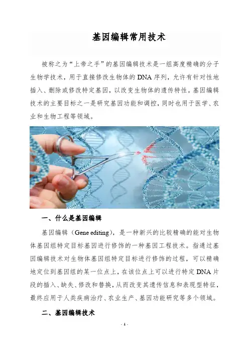 基因编辑常用技术