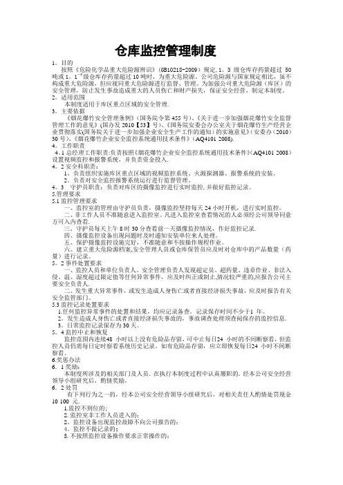 仓库监控管理制度