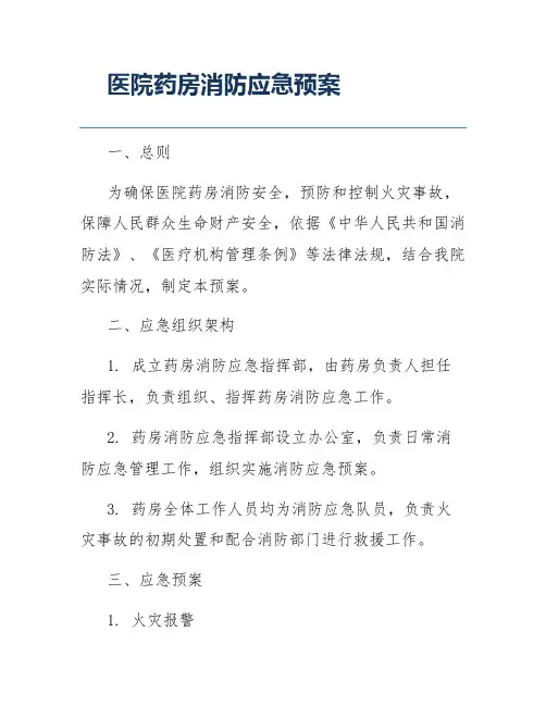 医院药房消防应急预案