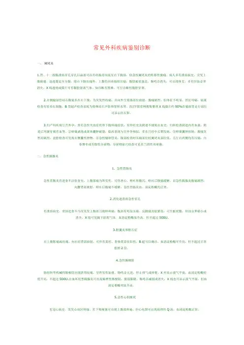 常见外科疾病鉴别诊断