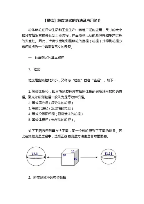 【投稿】粒度测试的方法及应用简介