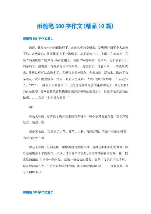 雨随笔500字作文(精品10篇)