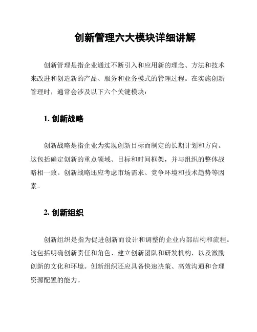 创新管理六大模块详细讲解