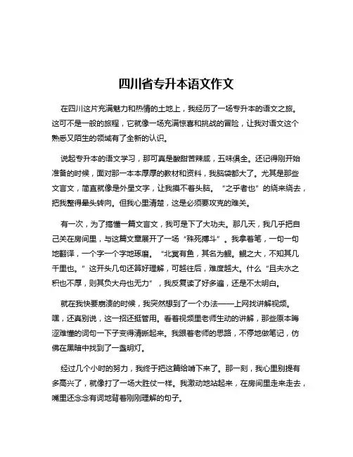 四川省专升本语文作文