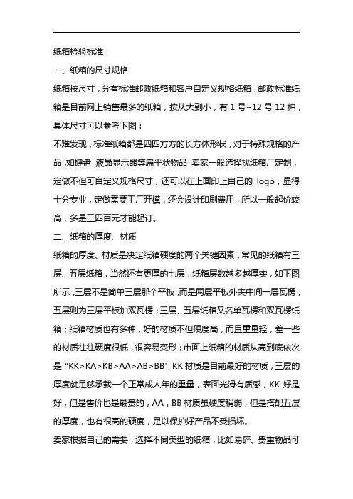 纸箱检验标准