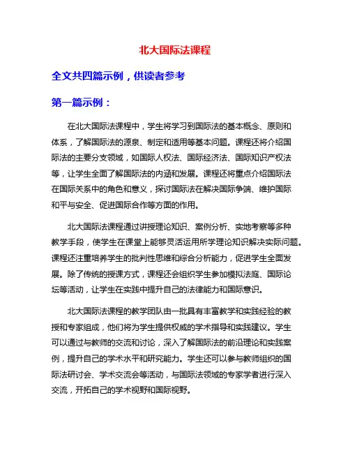 北大国际法课程
