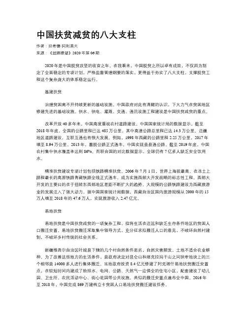 中国扶贫减贫的八大支柱