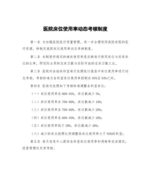 医院床位使用率动态考核制度