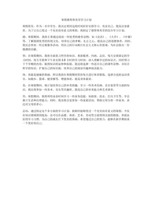 寒假德智体美劳学习计划