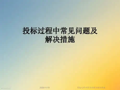 投标过程中常见问题及解决措施