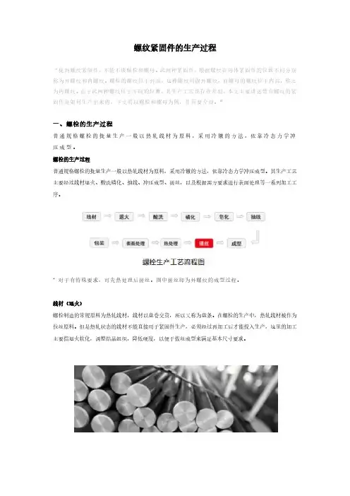 螺纹紧固件的生产过程