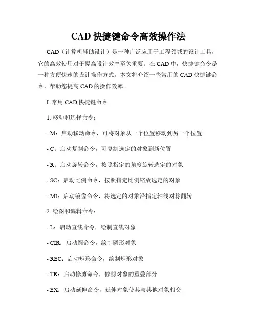 CAD快捷键命令高效操作法