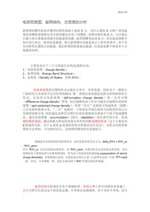 能带结构分析、态密度和电荷密度的分析