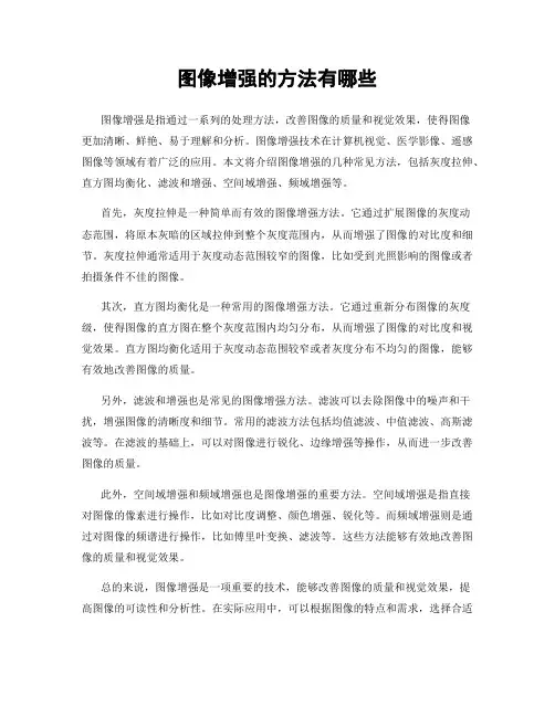 图像增强的方法有哪些
