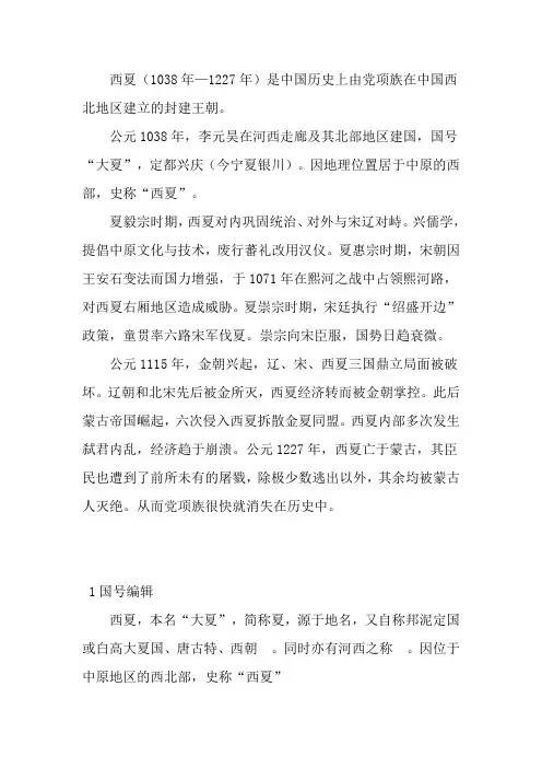 西夏文化资料