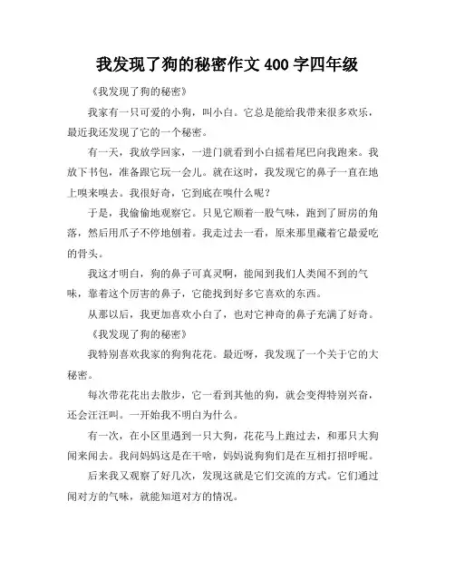 我发现了狗的秘密作文400字四年级