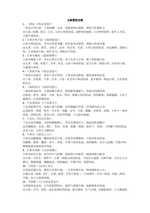 儿科常用方剂