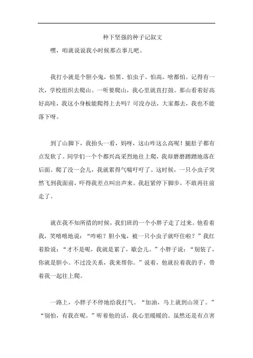 种下坚强的种子记叙文