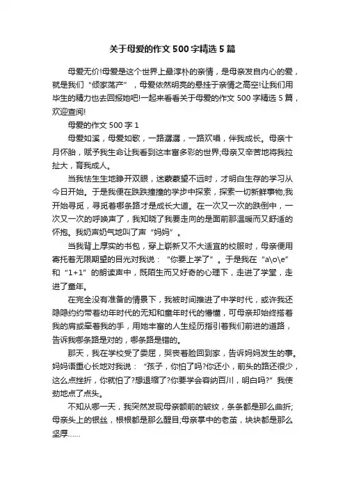 关于母爱的作文500字精选5篇