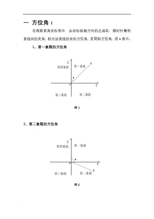 坐标正算反算公式讲解