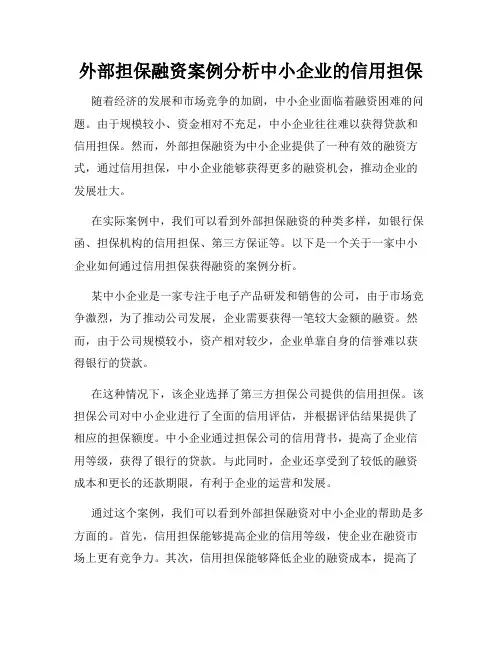 外部担保融资案例分析中小企业的信用担保