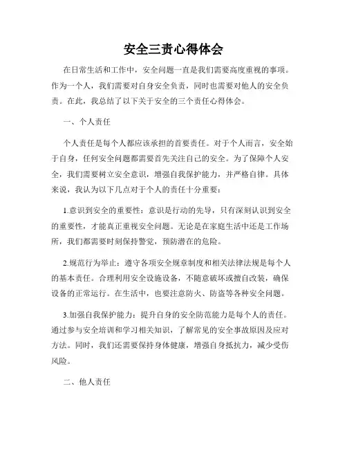 安全三责心得体会