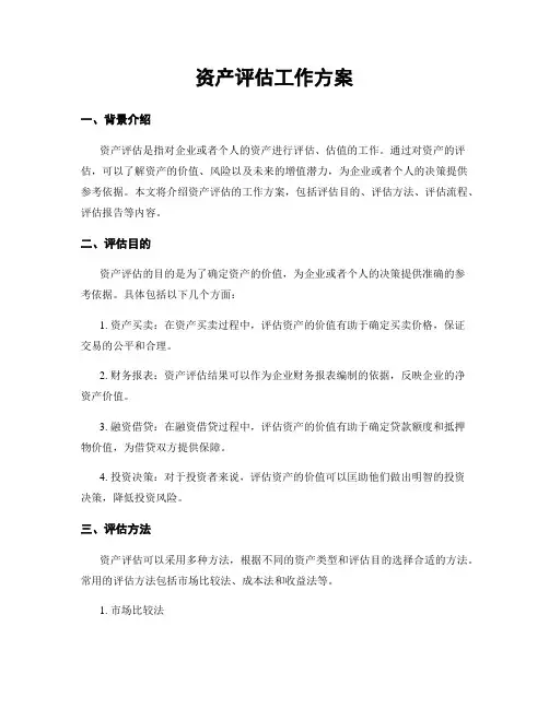 资产评估工作方案