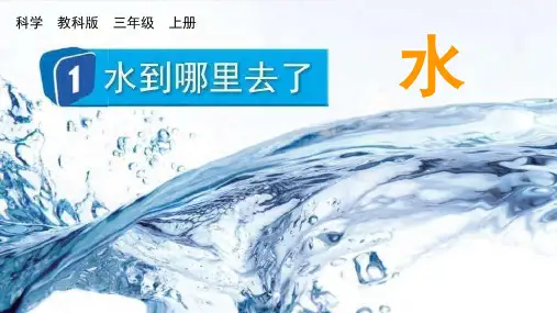 教科版三年级科学上册第一单元水全单元PPT课件8课时