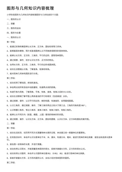 图形与几何知识内容梳理