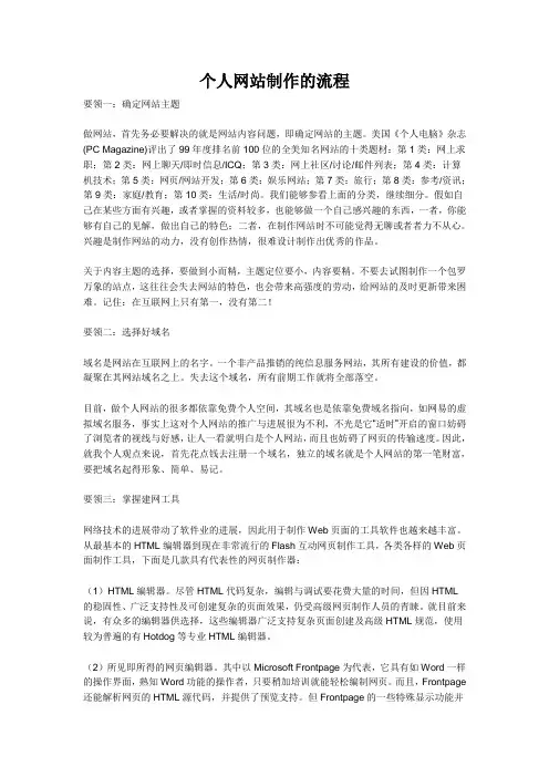 个人网站制作的流程