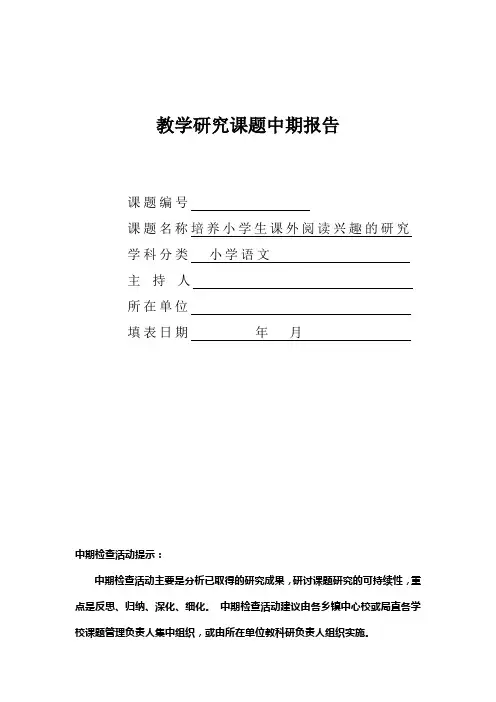 课题中期报告文本