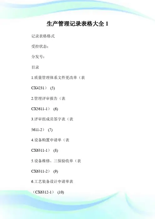 生产管理记录表格大全1.doc