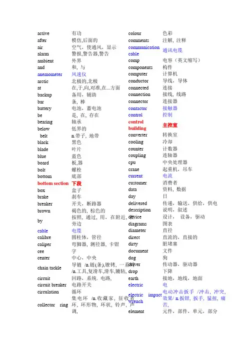 继电保护：继电保护专用英文对照---(技能篇)