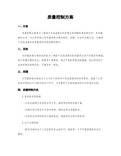 质量控制方案