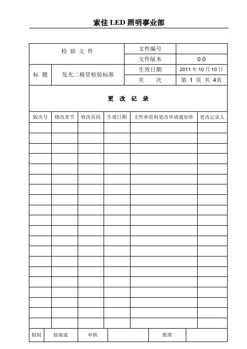 发光二极管检验标准