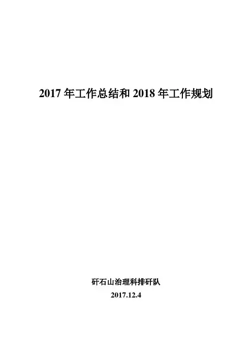 2017年工作总结和2018年工作规划