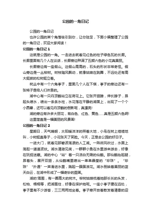 公园的一角日记