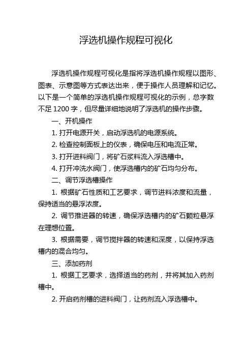 浮选机操作规程可视化