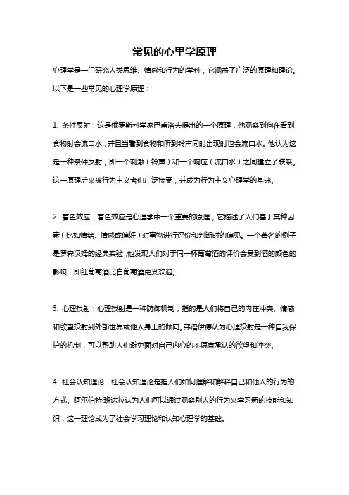 常见的心里学原理
