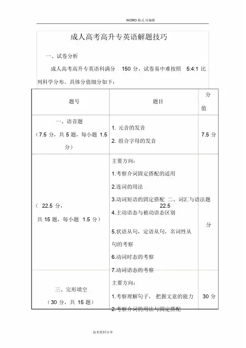 成人高考英语解题技巧课件.doc