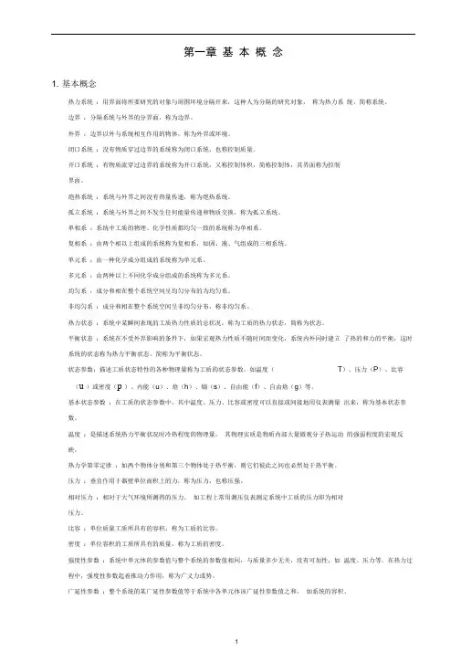 完整版工程热力学大总结大全