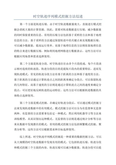 时空轨迹序列模式挖掘方法综述