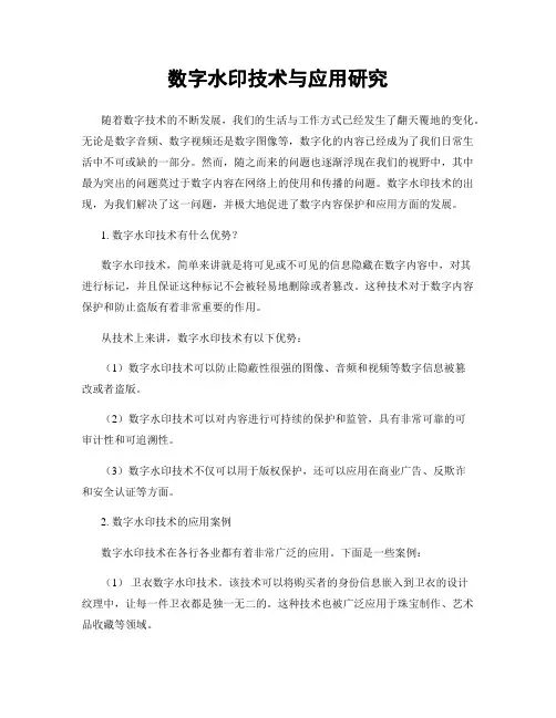 数字水印技术与应用研究