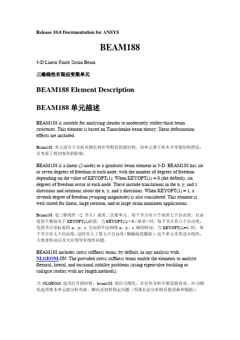 BEAM188单元中文说明