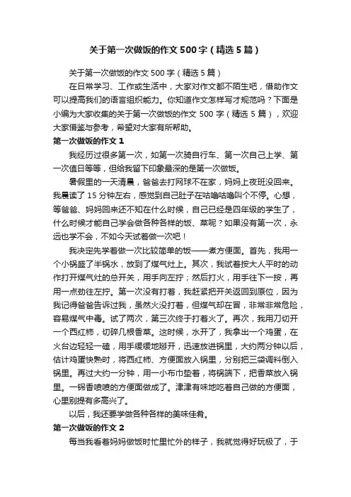 关于第一次做饭的作文500字（精选5篇）