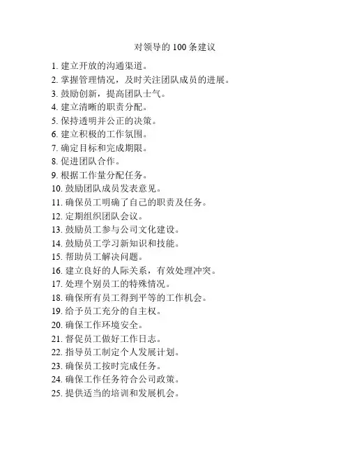 对领导的100条建议
