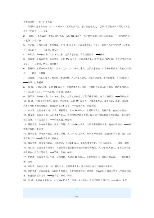 56个民族特产